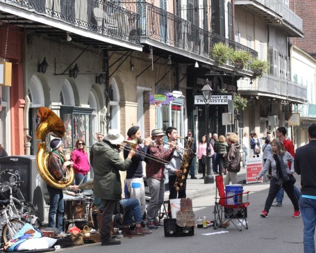 New Orleans, creativity, street music, band, French Quarter, Bourbon Street, girls weekend, tuba, trombone, trumpet